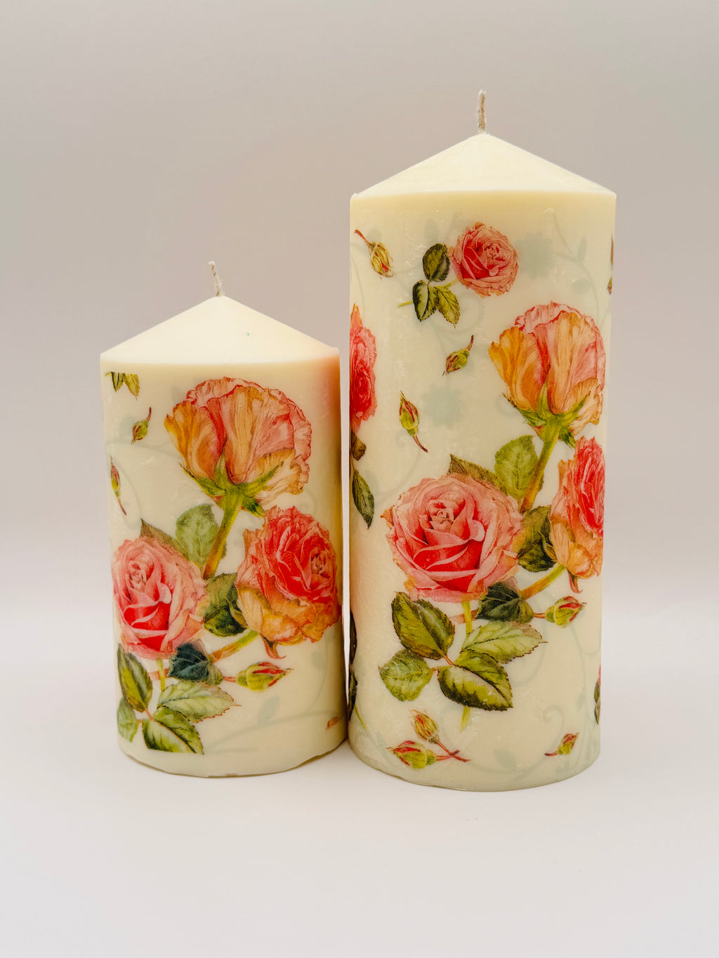MonAmour – Floral Rose Pillar Candle Set