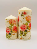 MonAmour – Floral Rose Pillar Candle Set