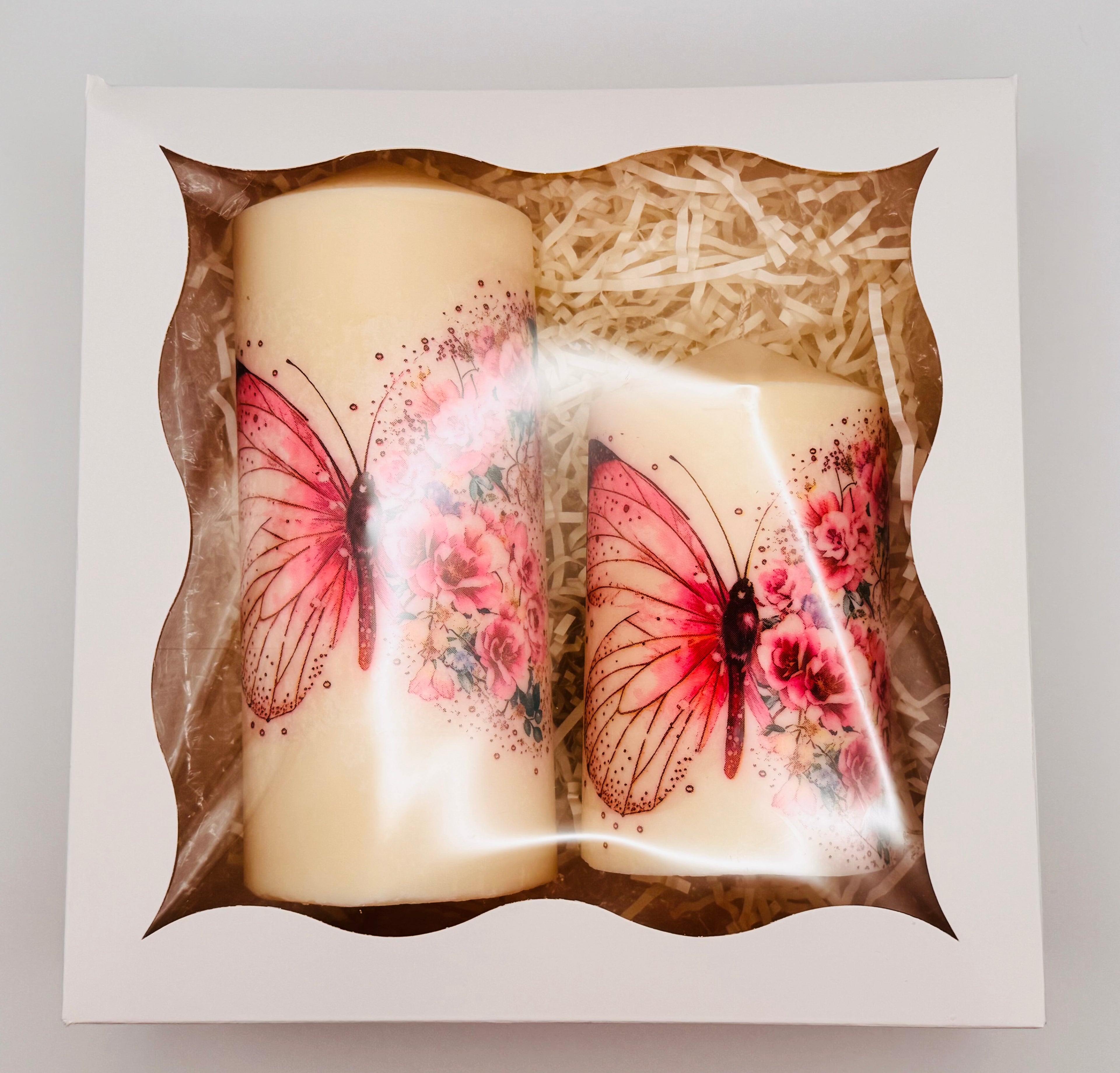 MonAmour – Butterfly Blossom Pillar Candle Set