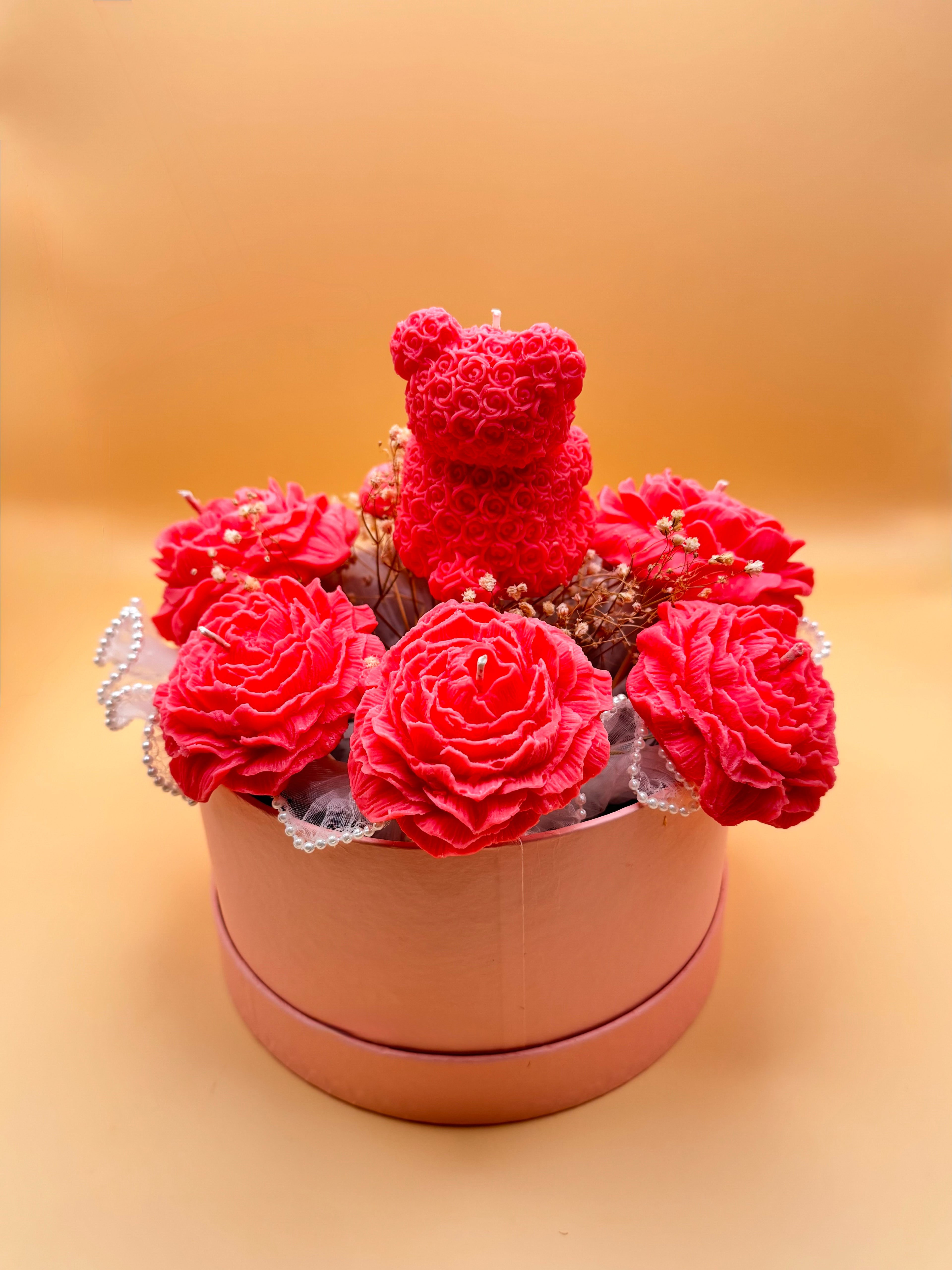Rose Teddy Love Candle Bouquet – Handcrafted Luxury Candle Gift