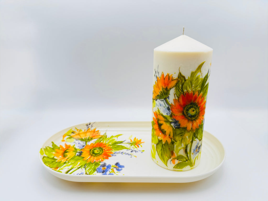 Sunflower Bloom Pillar Candle
