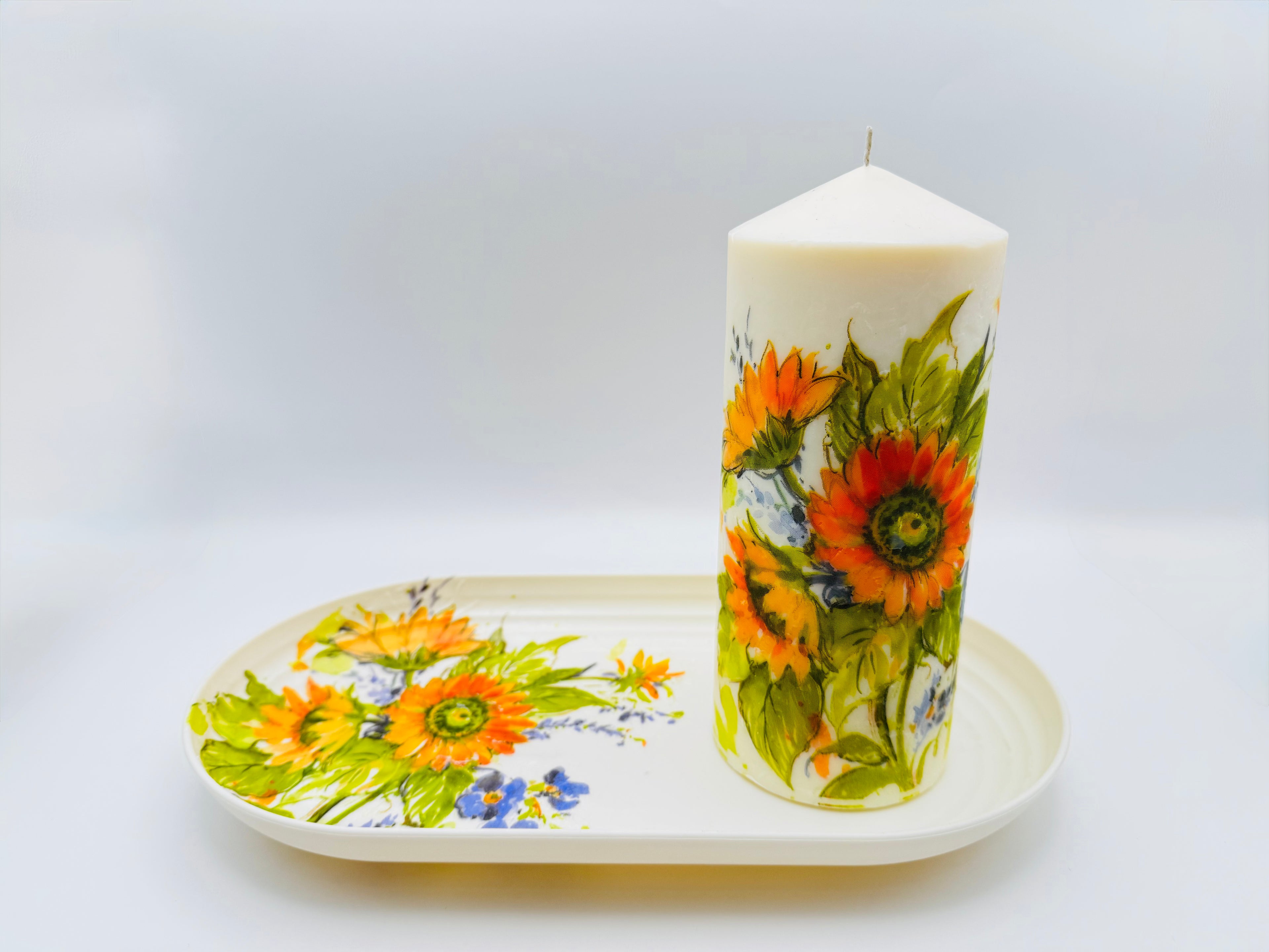 Sunflower Bloom Pillar Candle