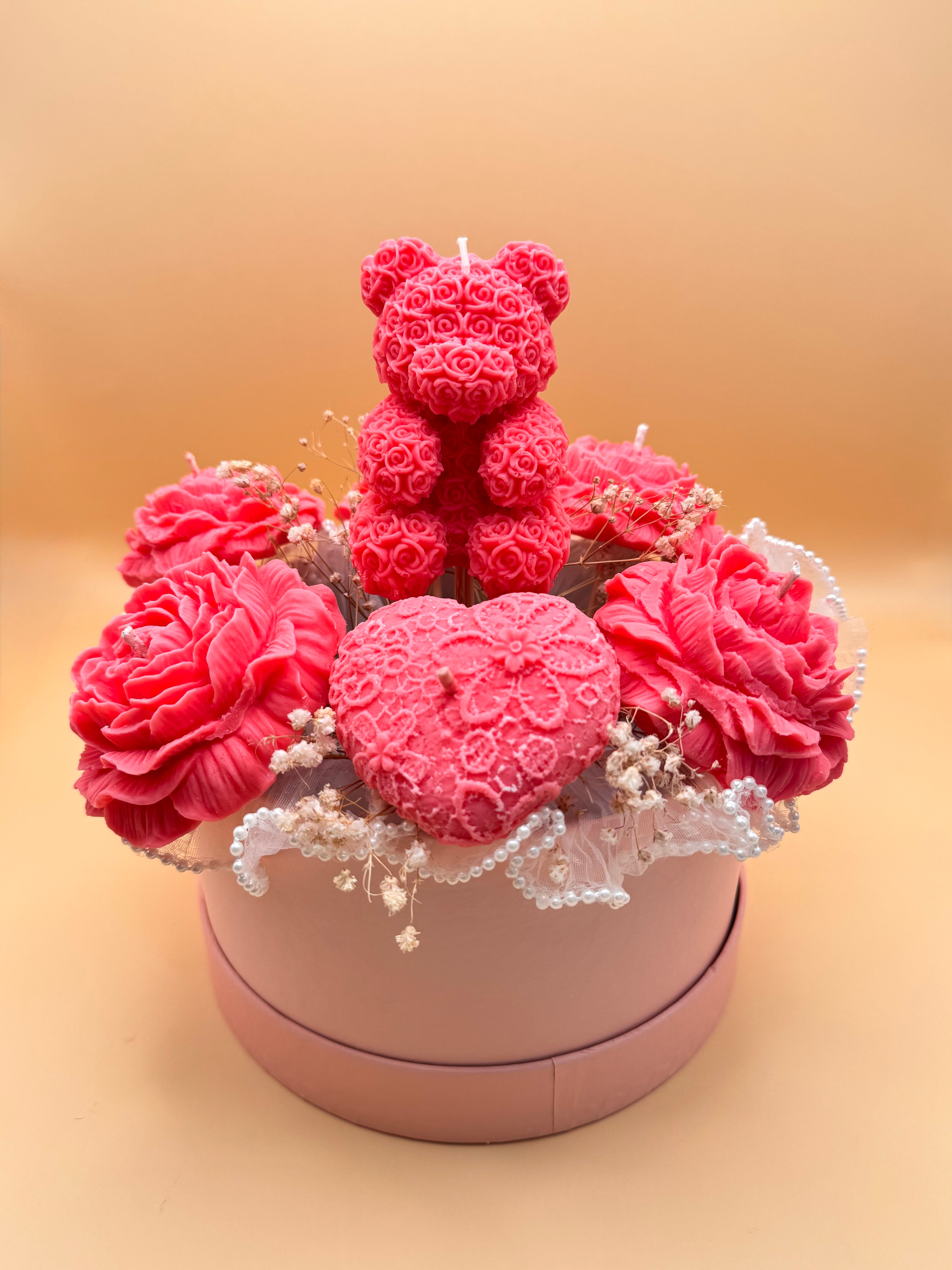 Rose Teddy Love Candle Bouquet – Handcrafted Luxury Candle Gift