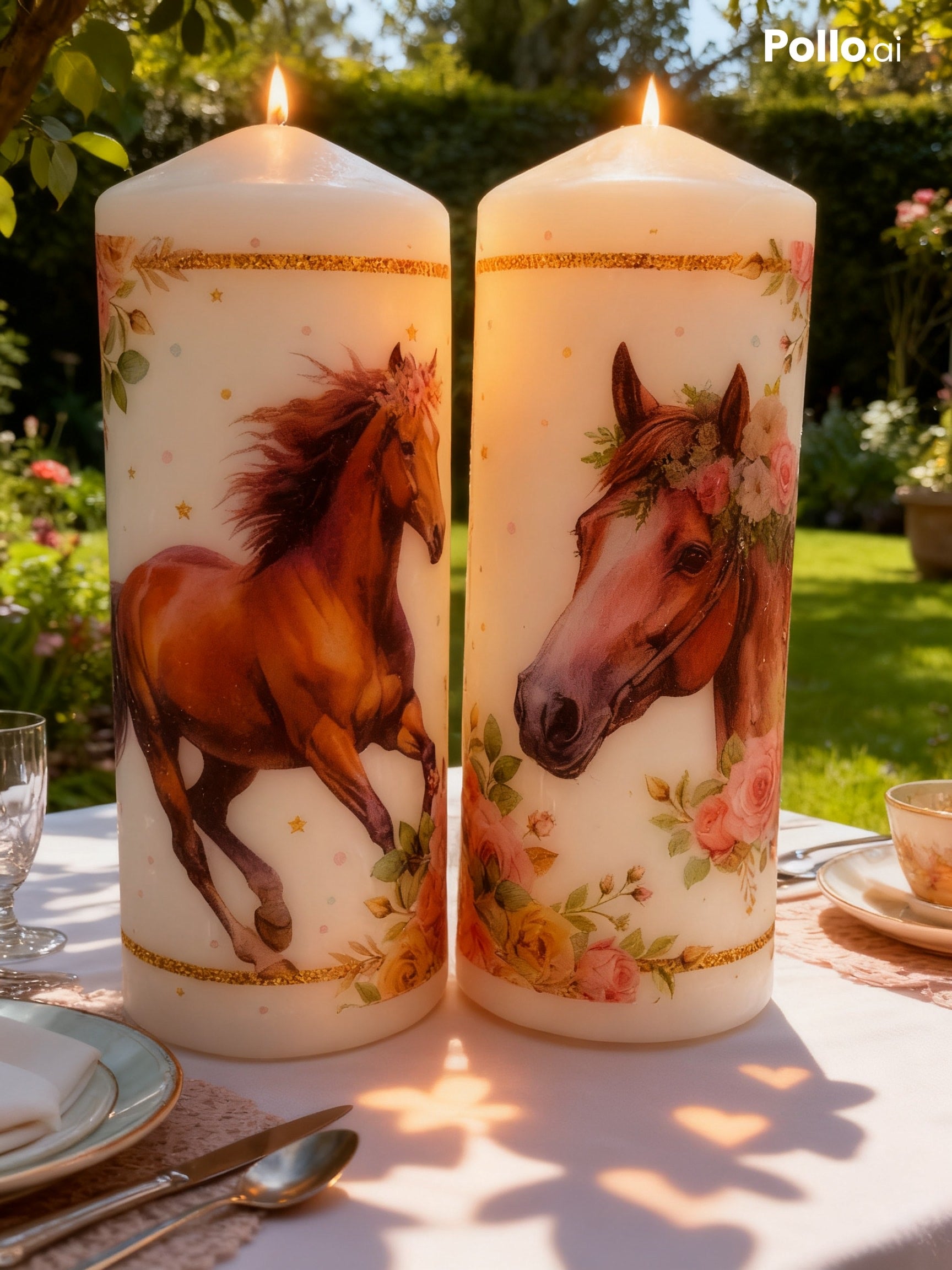 MonAmour – Majestic Horse Pillar Candle Set