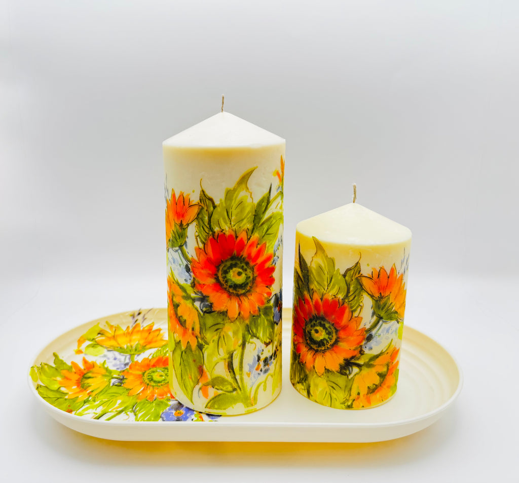 Sunflower Bloom Pillar Candle