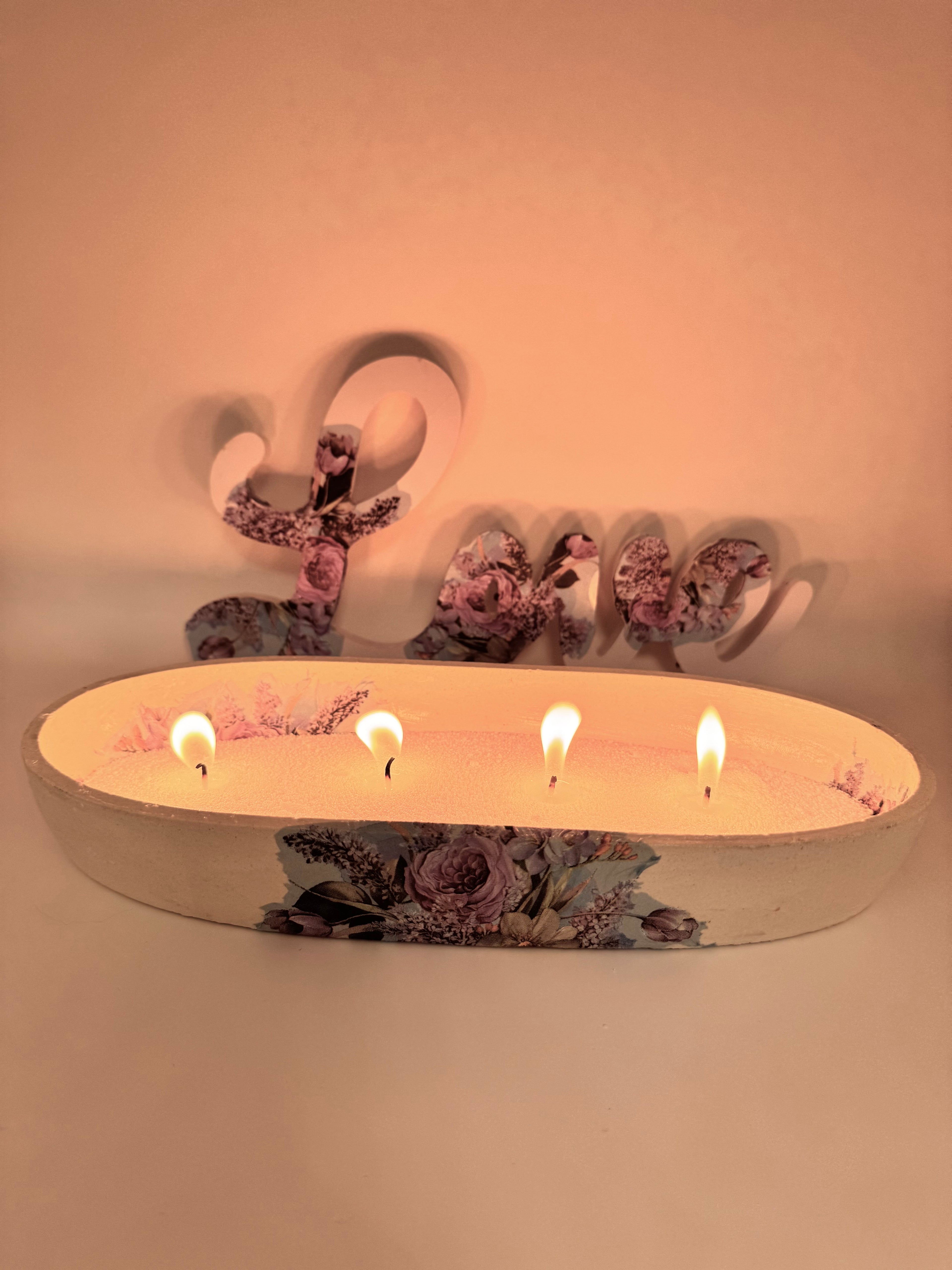 Blooming Love – Floral Candle Set (3 Pieces)