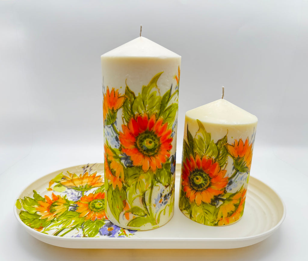 Sunflower Bloom Pillar Candle