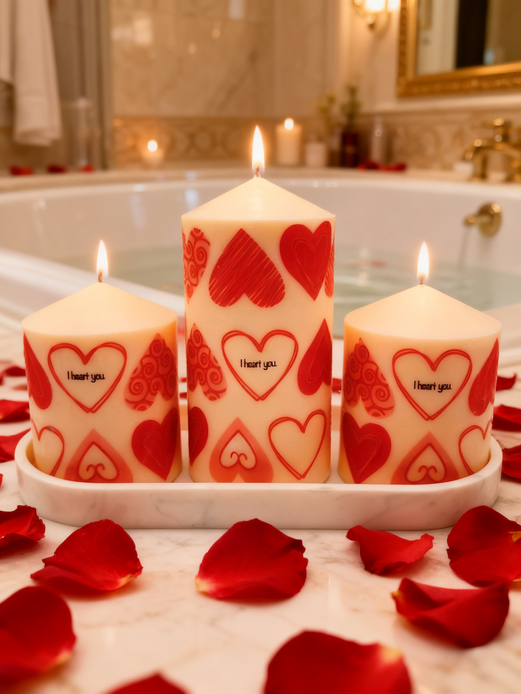 Vanilla Love Pillar Candle Set