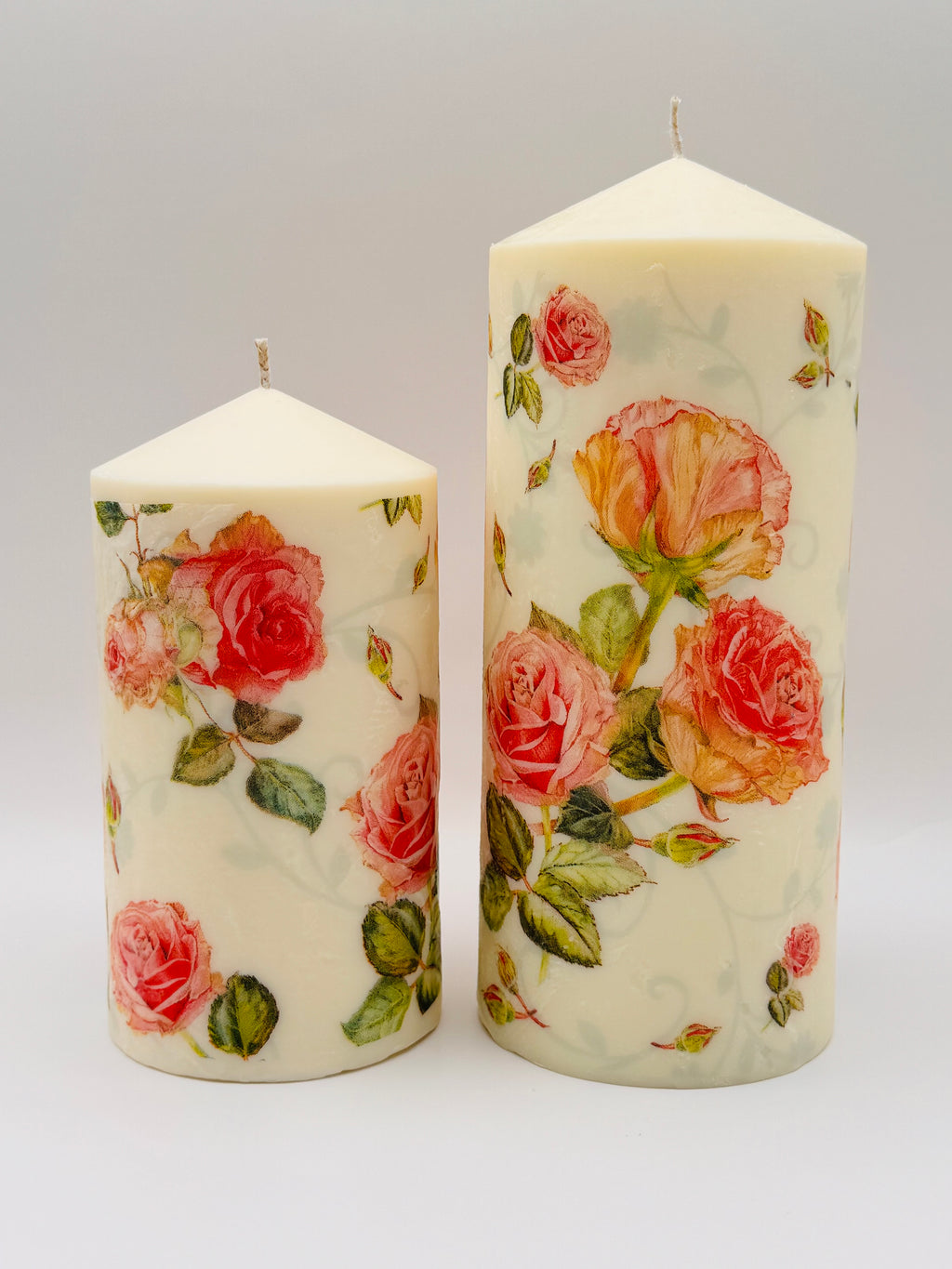 MonAmour – Floral Rose Pillar Candle Set