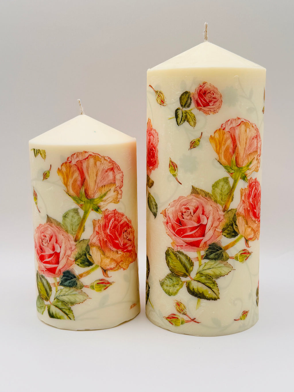 MonAmour – Floral Rose Pillar Candle Set